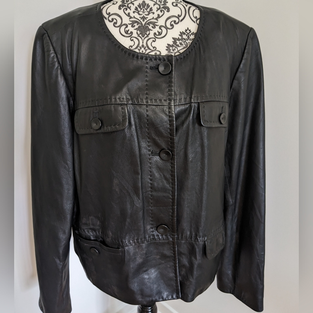 Talbots' leather coat